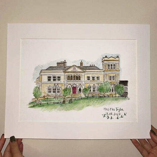 A4 Personalised Wedding Venue Illustration