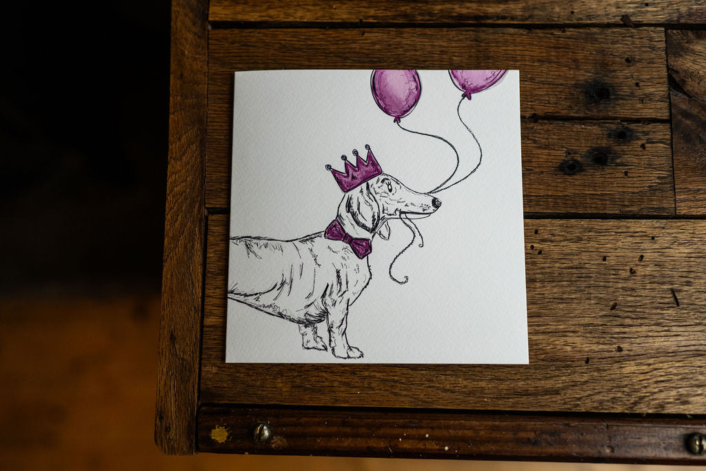 Daschund Birthday Card