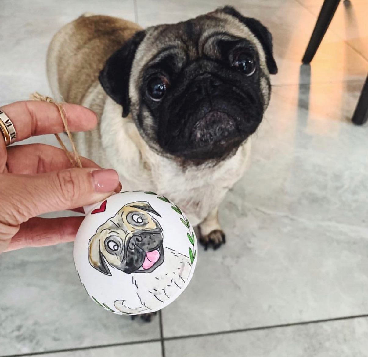 Personalised Hand Painted Christmas Bauble